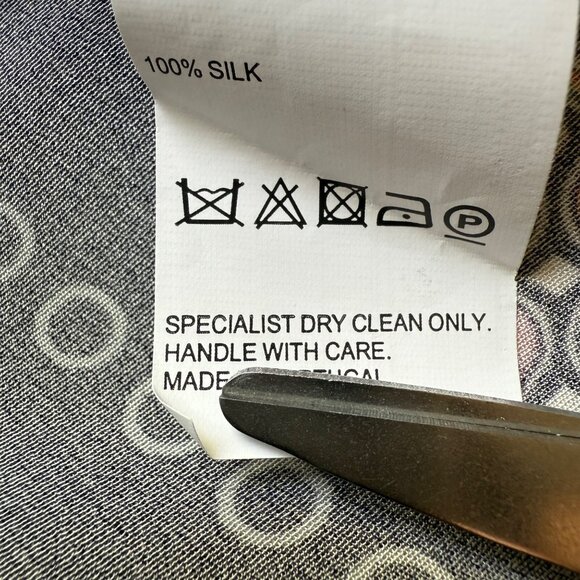 Peter Pilotto Size 8 Black Geometric Silk Short Sleeve Mini Shift Dress - Picture 5 of 16